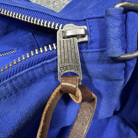Vintage Polo Ralph Lauren Duffel Bag Bulldog Letterman Blue - Picture 11 of 13